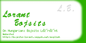 lorant bojsits business card